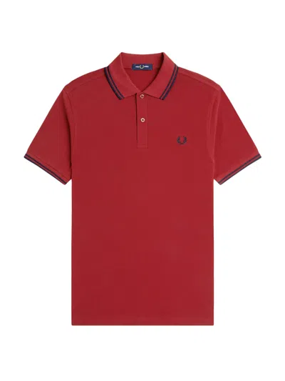 Fred Perry Classic Polo Shirt With Logo Embroidery In Red
