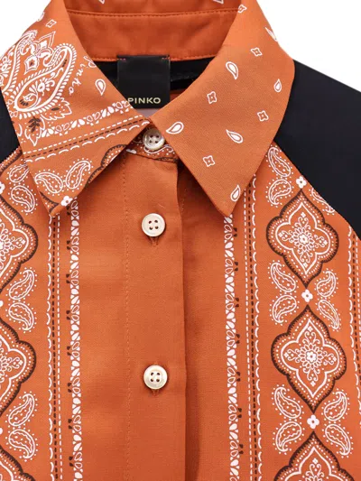 Pinko Clocks Viscose Shirt With Bandana Print In Multi