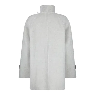 Brunello Cucinelli Double Worked Caban In Virgin Wool And Cashmere Cloth With Shiny Cuff Details Clo In Gray