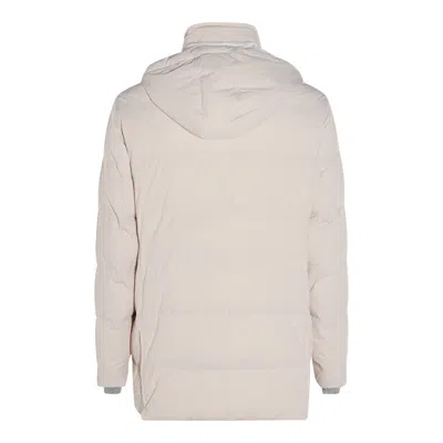 Brunello Cucinelli Coats Blacks And Greys In White