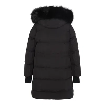 Moorer Padded Parka With Hood And Ribbed Cuffs In Black