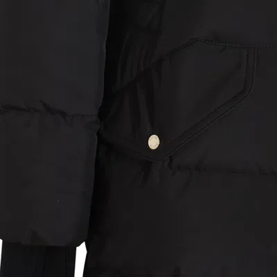 Moorer Padded Parka With Hood And Ribbed Cuffs In Black