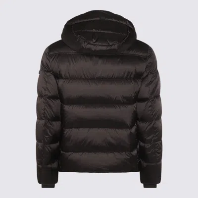 Moorer Hooded Quilted Down Jackets With Side Pockets In Brown