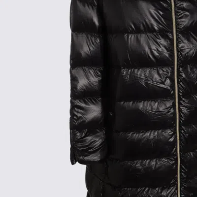 Herno Long Jacket In Satin And Lady Alternative Fur In Multi