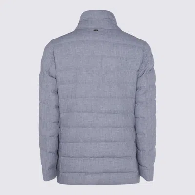 Herno Padded Chest Pocket Front Flap Notched Lapel In Gray