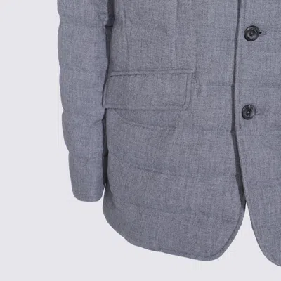 Herno Padded Chest Pocket Front Flap Notched Lapel In Gray