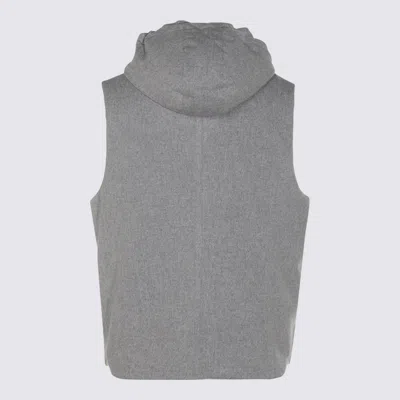 Brunello Cucinelli Grey Cotton Down Jacket In Gray