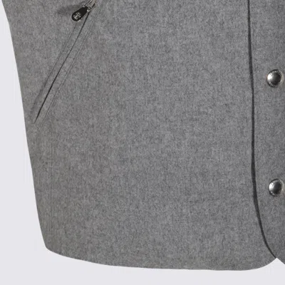 Brunello Cucinelli Grey Cotton Down Jacket In Gray