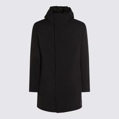 Montecore Stand-collar Zip-front Coat In Black