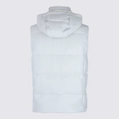 Eleventy Hooded Padded Sleeveless Jackets With Side Pockets In Multi