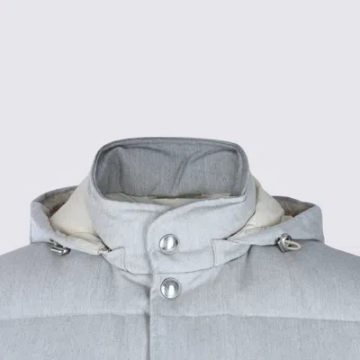 Eleventy Hooded Padded Sleeveless Jackets With Side Pockets In Multi