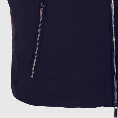 Moorer Padded Jackets With High Collar And Side Zip Pockets In Blue