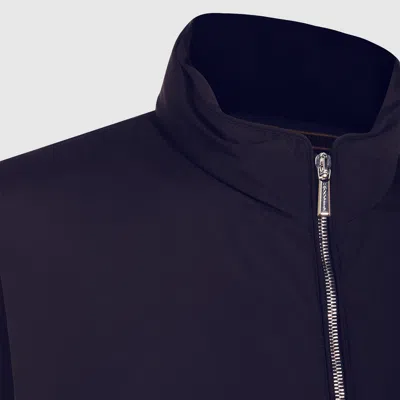 Moorer Padded Jackets With High Collar And Side Zip Pockets In Blue