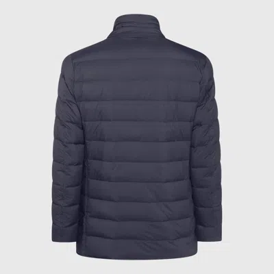 Herno La Giacca Water Resistant Down Blazer With Removable Bib In Blue
