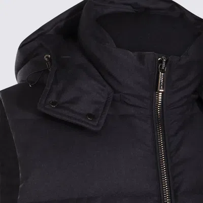 Moorer Padded Sleeveless Hooded Front Pockets Jackets In Black