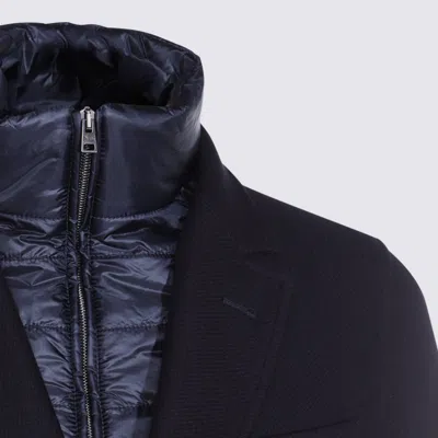 Herno Coats Blue And Green In Blue