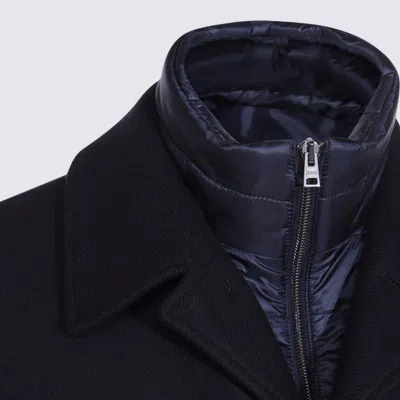 Herno Lapel Side Pockets Long Sleeves Coat In Black
