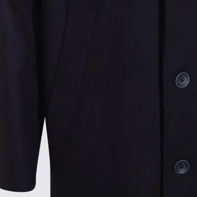 Herno Lapel Side Pockets Long Sleeves Coat In Black