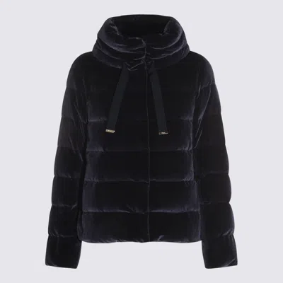 Herno Coats Blue And Green In Black