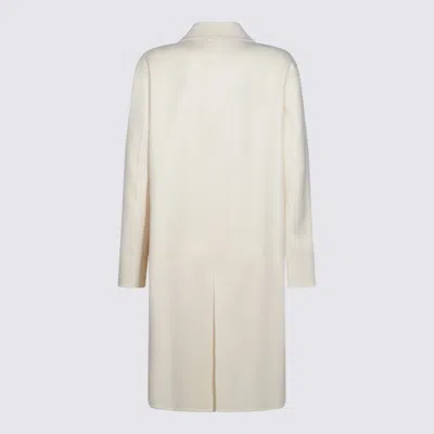 Fabiana Filippi Wool Coat Back Vent In White
