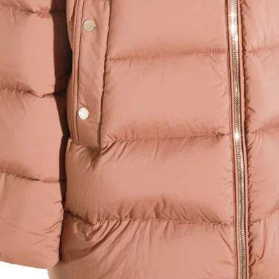 Moorer Puffer Jackets With Hood And Pockets In Brown