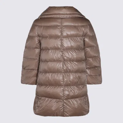 Herno Quilted Zip-up Coat In Brown