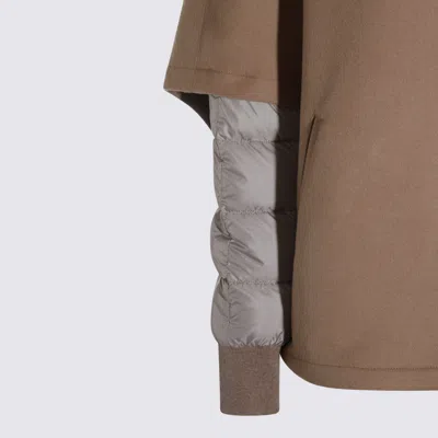 Moorer Beige Wool Down Jacket In Gray
