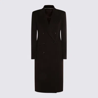 Tagliatore Double-breasted Cashmere Coat In Brown