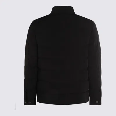 Moorer Dark Blue Veton Down Jacket In Black