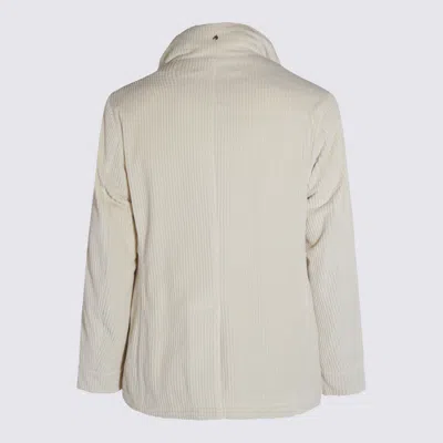 Montecore Corduroy Double-breasted Coat In Neutral