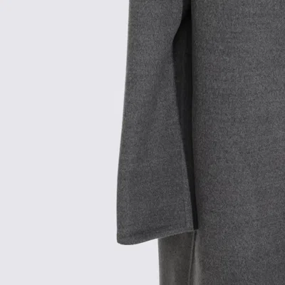 Fabiana Filippi Robe Coat With Notched Lapel And Pockets In Gray