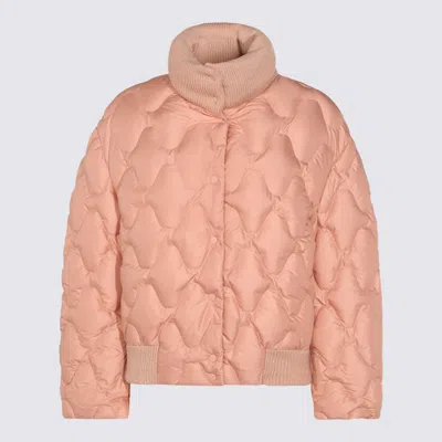 Fabiana Filippi Quilted Jackets With Ribbed Collar And Cuffs In Pink