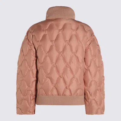Fabiana Filippi Quilted Jackets With Ribbed Collar And Cuffs In Pink