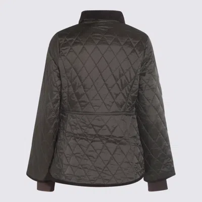 Barbour Diamond-quilted Zip-front Coat In Black