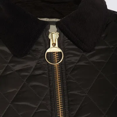 Barbour Diamond-quilted Zip-front Coat In Black