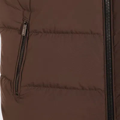 Moorer Hooded Quilted Down Jackets With Side Zip Pockets In Brown