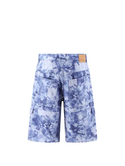 Isabel Marant Cotton Bermuda Shorts With Tie Dye Effect In Blue