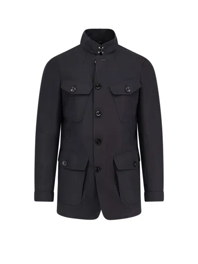 Tom Ford Long-sleeved Button-up Jacket In Black