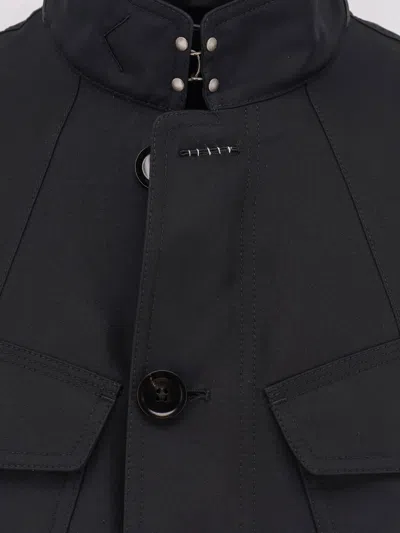 Tom Ford Long-sleeved Button-up Jacket In Black