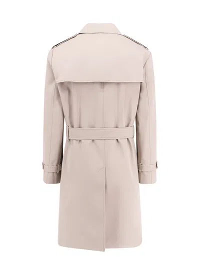 Burberry Men Cotton Blend Trench With Check Lining In Neutral