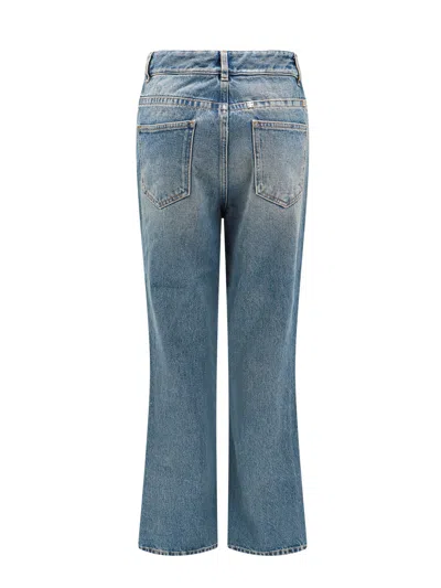 Givenchy Cotton Boot Cut Jeans With 4g Chain In Blue