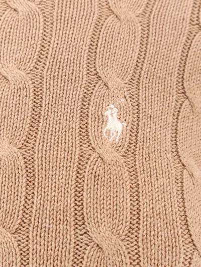 Polo Ralph Lauren Cotton Cable Knit Sweater In Brown