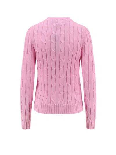 Polo Ralph Lauren Cotton Jersey With Braid Processing In Pink