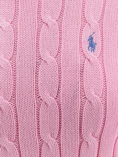 Polo Ralph Lauren Cotton Jersey With Braid Processing In Pink