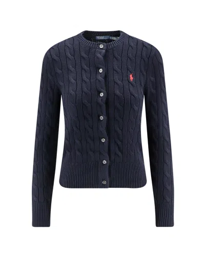 Polo Ralph Lauren Sky Cable Knit Sweater With Round Neckline In Blue
