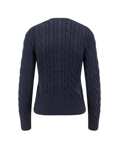 Polo Ralph Lauren Sky Cable Knit Sweater With Round Neckline In Blue