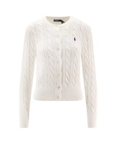 Polo Ralph Lauren Cotton Cardigan With Contrasting Logo In White