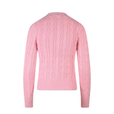 Polo Ralph Lauren Pink Polo Pony Round Neck Cardigan In Pink