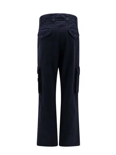 Dolce & Gabbana Men Cotton Cargo Trouser With Metal Logo Patch In Black