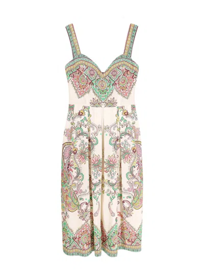 Etro Cotton Dress With Iconic Print In Multi